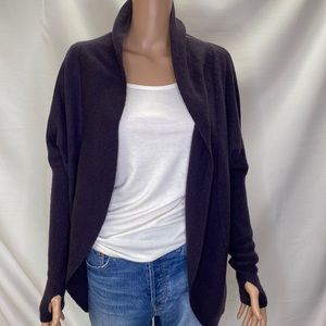 ATHLETA Wool Cashmere Blend Cardigan Dolman slouchy Sleeves Thumb Hole SZ S